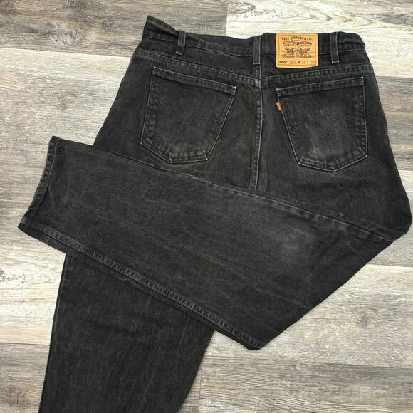 Vintage 90s Levi's 560 Orange Tab Black Mens 36x30 Loose Fit Tapered Jeans USA - Picture 1 of 11